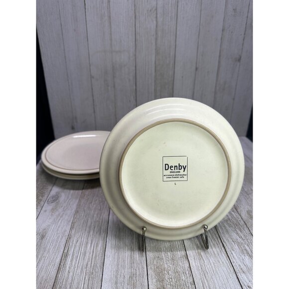 Vtg Denby Salad Plate White Cream Stoneware England 7.25" Set of 5 L - Picture 8 of 12